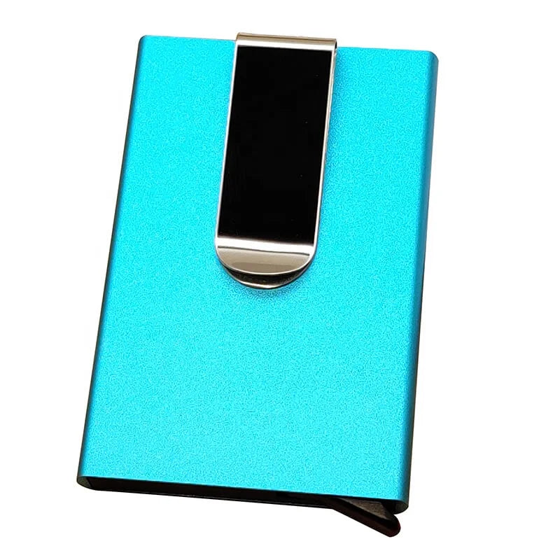 Hot Selling RFID Blocking Pop up Card Holder Popular Metal Business Card Holder Multifunctional Crash Clip Wallet