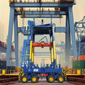Oriemac Container Gantry Crane New Electric Straddle Carrier Lifting Hoist Mechanism Rated Loading Engine