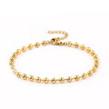 Waterproof 18K Gold Plated 4mm Size Stainless Steel Round Bead Ball Chain Link Bracelet for Men Women Ins Design Elegant Jewelry