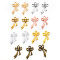 100pcs/bag Antique Silver Color Bow Charms Pendants for Bracelet Necklace DIY Jewelry Making Accessories 20*11mm N127