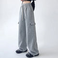 2025 Bow Sports Pants for Women New High Waisted Side Striped Wide Leg Pants With a Lazy and Relaxed Feeling Casual Sweatpants