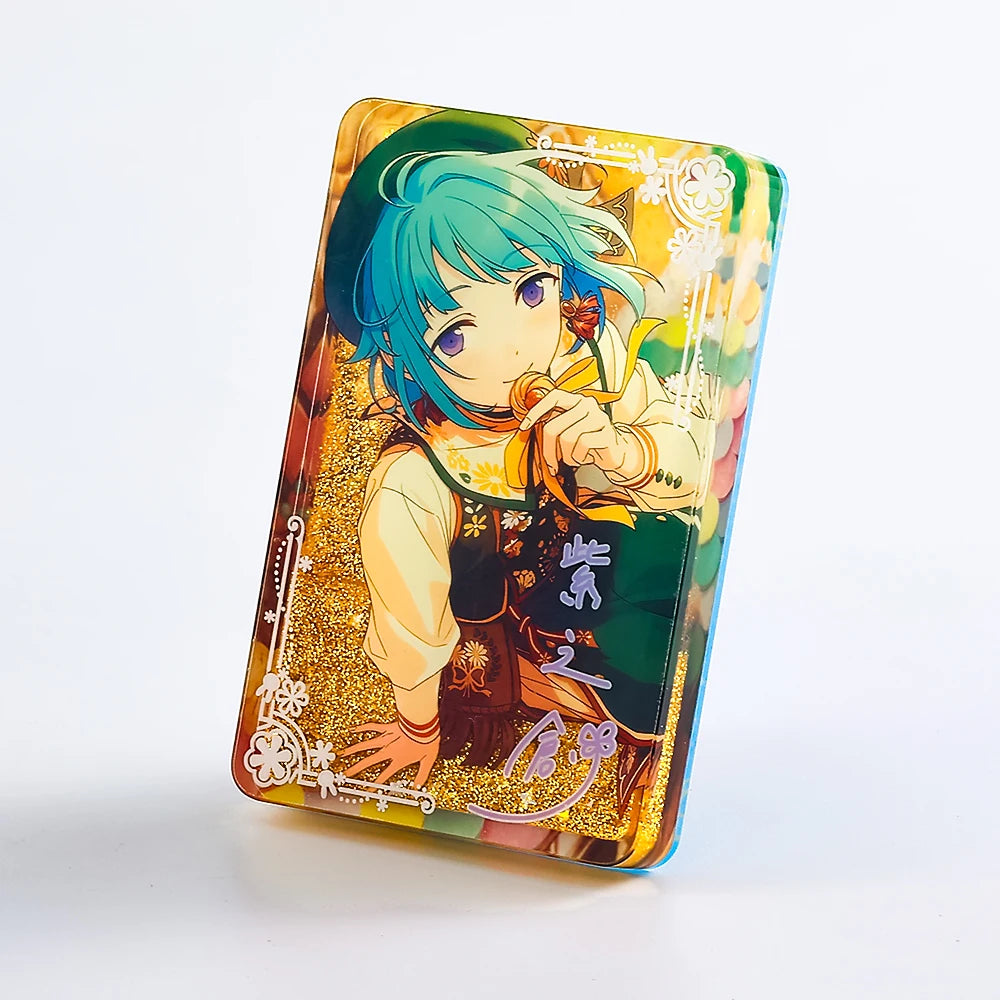 CNAWO Custom Printed Cute Liquid Oil Floating Acrylic Block Keychain UV Printing on Plastic and Metal Material