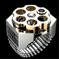 Russian Roulette Bullet Shaped Ring European and American Punk Style Two-color Plating Ring