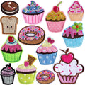 13 Pieces Cupcake Embroidered PatchesColorful Iron on Patches for Kids Clothing Jackets Bags