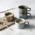 Coffee Mug Japanese Stoneware Vintage 5oz Box Mugs Contemporary HANDGRIP Glaze Handgrip Coffee Mugs Ceramic Custom Logo Presents