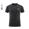 Men's Athletic 1/4 Zipper Crew Neck Short Sleeve Fitness Running Top Casual Knitted Shirt With Digital Printing Solid Pattern