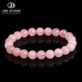 JD GEMS Women Fashion Stone Handmade Strength Yoga Healing Energy Jewelry 5A Natural Orange Madagascar Rose Quartz Bracelet