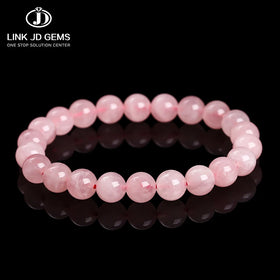JD GEMS Women Fashion Stone Handmade Strength Yoga Healing Energy Jewelry 5A Natural Orange Madagascar Rose Quartz Bracelet
