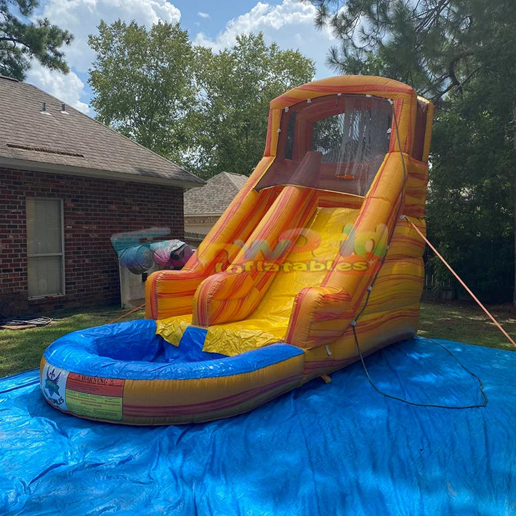 Outdoor Commercial Kiddie Waterslide Wet Dry Marble slip Giant Bouncy Bounce House Inflatable Water Slide for Adult Kids Pool