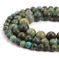 Natural Stone Bead 6mm  8mm Faceted Round African Turquoise Healing Gemstone Bead Strand 15.5 Inches for Jewelry Making