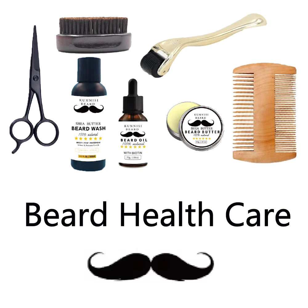 Mens Beard Growth Oil Products Growth Kit Care Set Grooming Kit Private Label