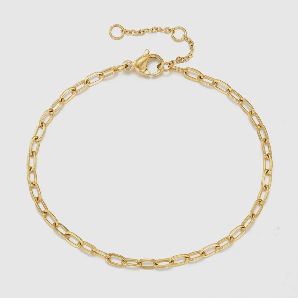 EManco New European and American Fashion Gold Plated Women 316L Stainless Steel Chain Bracelet Wholesale