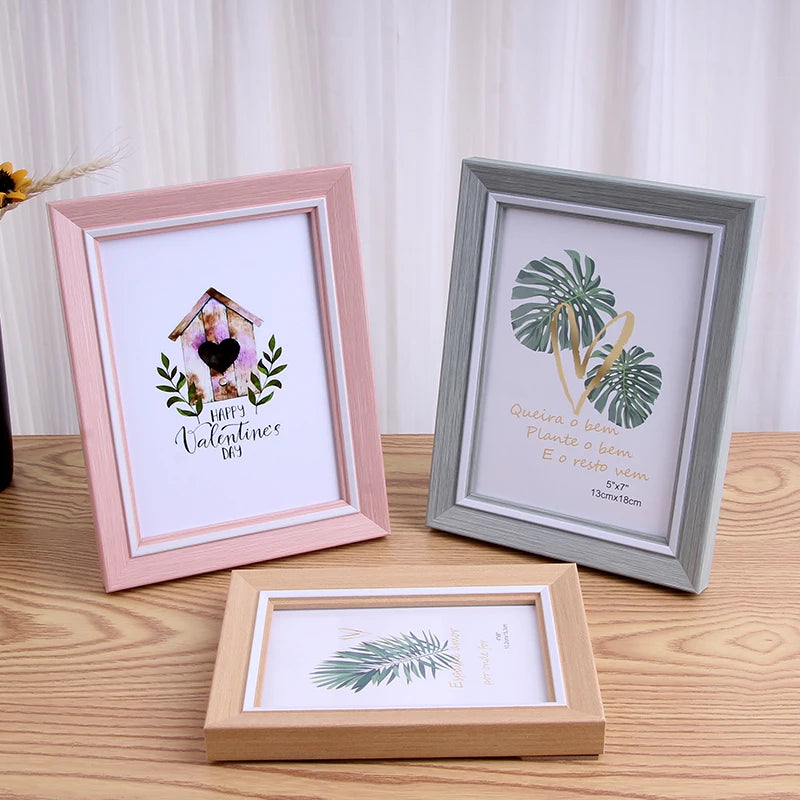 New Arrival Eco-Friendly Pink A4 Shadow Box Photo Frame 5''-10'' Sizes Glass and PS Material Wood Frames