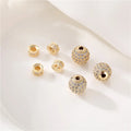 New Trendy Design Factory Wholesale Brass 14K Gold Plated Round Spacer Beads Metal Beads for Jewelry Making