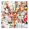 50Pcs White Orange Fox Cute Kawaii Girl Animal Pet  Cartoon Sticker Decoration Wall Notebook Stationery Kids Die Cut Stickers
