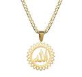 Qiuhan Custom Name Pendant Personalized Stainless Steel Simple Arabic Name Necklace