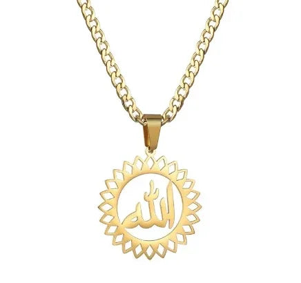 Qiuhan Custom Name Pendant Personalized Stainless Steel Simple Arabic Name Necklace