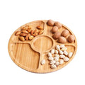 Henyu Commercial Grade Bamboo Round Wooden Trays Oil Rubbed Finish Multi-Function Serving for Food