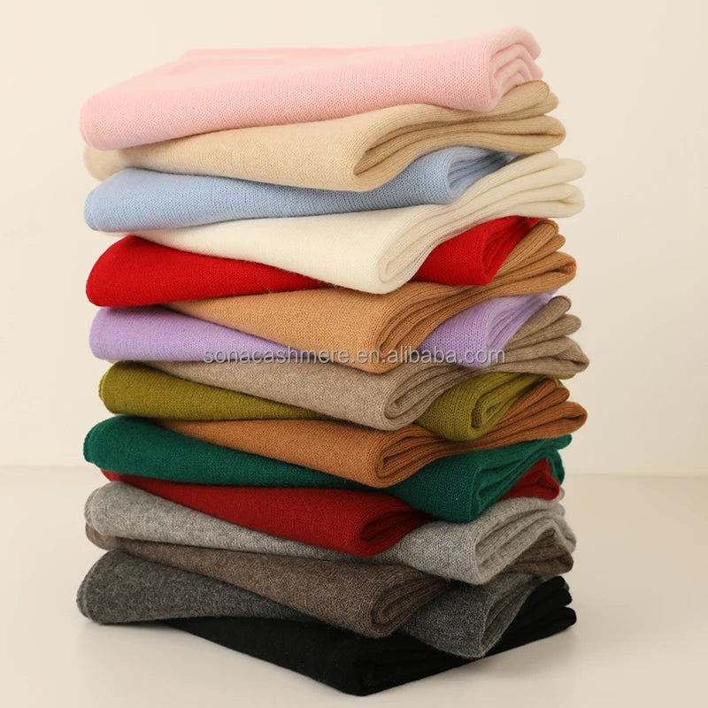 Winter Custom logo Designer 100% Cashmere Scarf Stoles Plain Knitting Women Luxury Warm Pashmina Wool Shawls Pwzz 7a50560