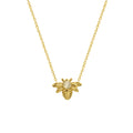 Wholesale Stainless Steel 18K Gold-Plated  Opal Cast Small Bee Pendant  Necklace Jewelry  for Girls Tarnish Free Hypoallergenic