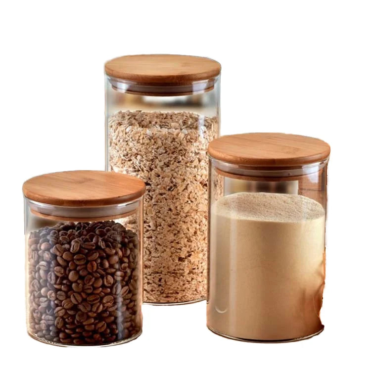 High Borosilicate Glass Sealed Jar for Kitchen Storage Straight Snack and Candy Storage Bottle for Food Use