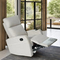 Single Recliner Chair Modern PU Leather Multi-Functional Manual Massage Fabric Small Family Living Room Beauty Salon Metal Frame