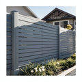 Sustainable 6-Foot Aluminum Metal Modern Protective Garden Pool Fence Easy Assembly Black Powder Coated Horizontal Slats Panels