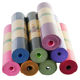 Custom 8mm TPE Yoga Mat with Double Layer Print 6mm Thickness Suede Foam for Exercise Good Price with Natural Rubber PU