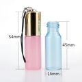 5ml Pearl Color Glass Roll on Bottles With Key Chain Gold/silver Cap Metal Ball