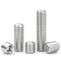 304 Stainless Steel Flat End Headless Machine Meter Set Hexagon Socket M2M3M4M5M6-M10M16 Metric System Screw Jacking Screw