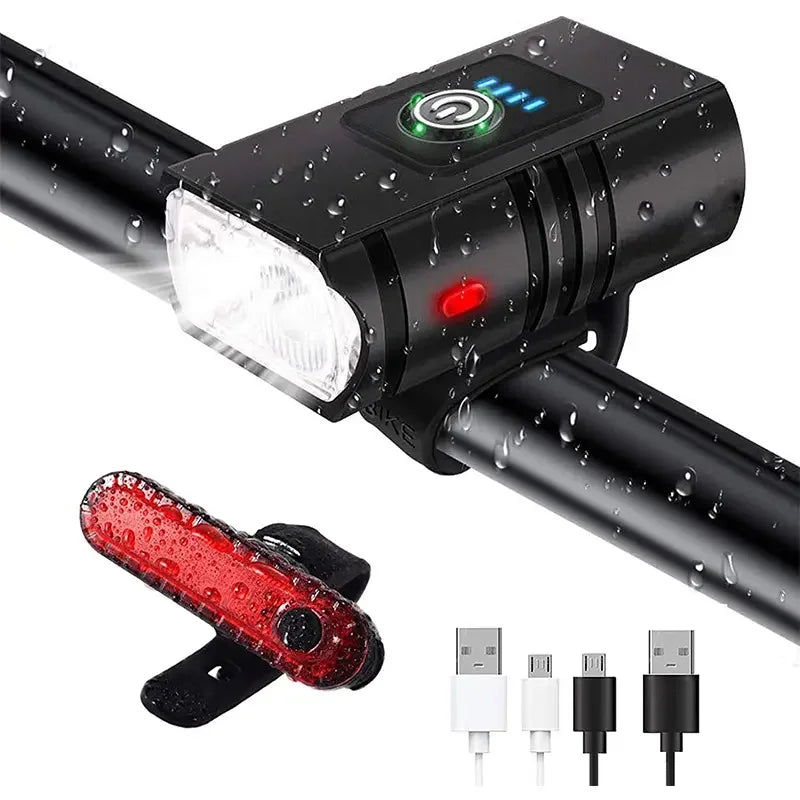 Howlighitng Bike Lights Headlights UsbT6 Lights Riding Equipment Night Riding Road Mountain Bicycle Accessories Taillights
