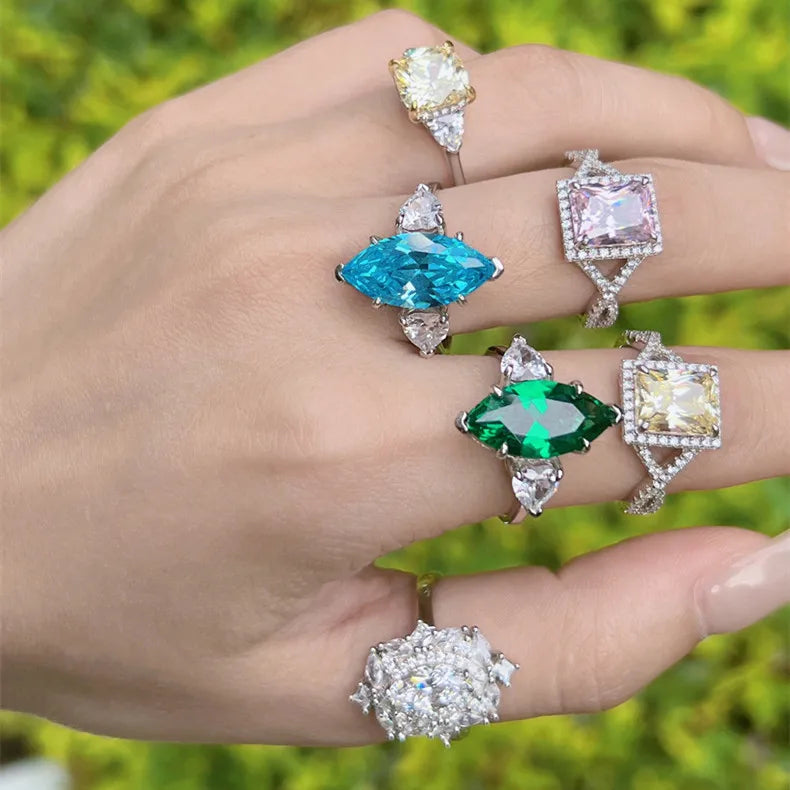Jewelry Customization 925 Sterling Silver Ring Zircon Popular European and American Style Fine Jewelry Ring for Women
