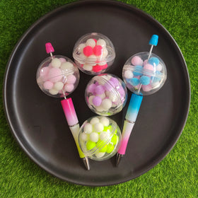 45mm Pom Pom Transparent Plastic Snow Ball for DIY Crafts Pens Focal Beads