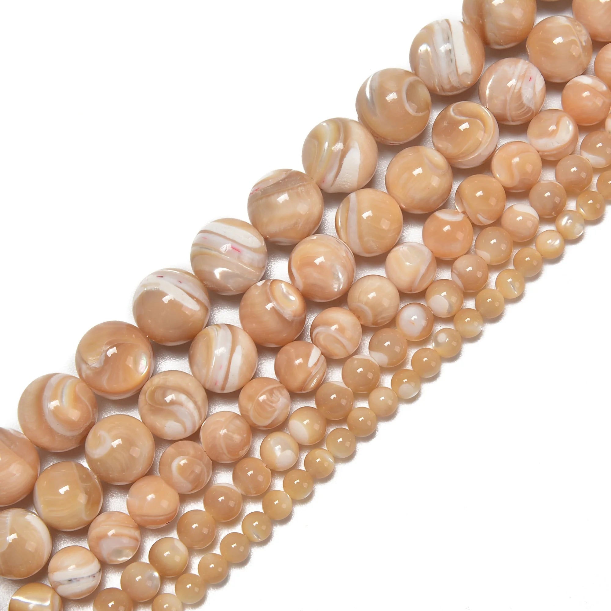 Loose Bulk Coin Round White Natural Color Mother of Pearl MOP Shell Beads for DIY Decor Jewelry Necklace Making 6mm 8mm 10mm