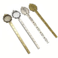 20mm Ruler Flower Bookmark Base Tray Cabochon Base Blanks Settings and Glass Cabochon Cameo DIY Jewelry Making Accessories