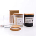 Best Gift 6oz 8oz 10oz 14oz 200ml 300ml Bamboo Wooden Lid Frosted Matte Black Thick Empty Glass Vessels Containers for Candles