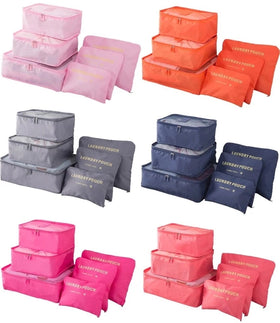 Popular 6-Piece Travel Bags Convenient for Business Travel Travel Clothes Luggage Storage Bag Reusable Dust-proof Bag