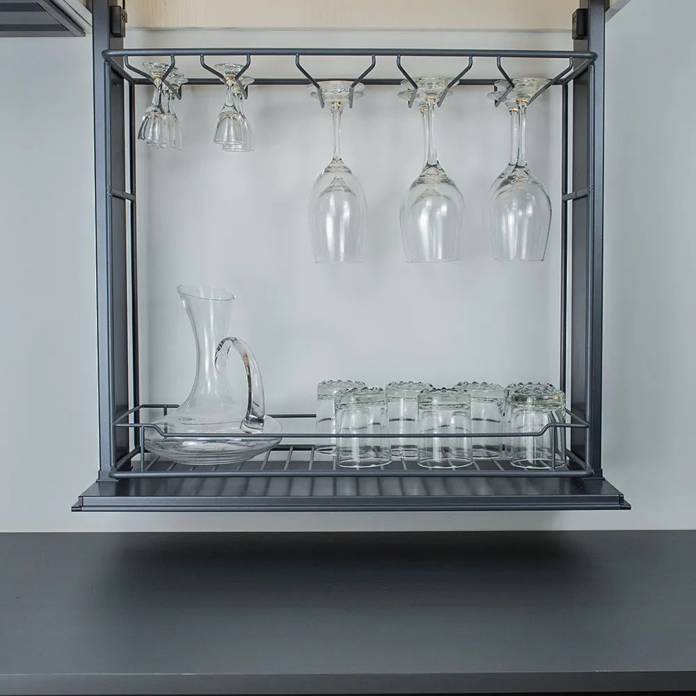 Touch Control Voice Control Kitchen Cabinet Electric Wine Glass Stemware Hanging Rack Holder