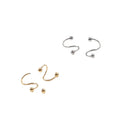 Fashion Fine Stainless Steel Zircon Earring 18k Gold Plated Spiral Earring Jewelry