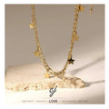 Carline Trendy Star Wholesale Fine Simple Design Jewelry Gold Plated Fashion Stainless Steel Minimalist Charm Necklace for Women