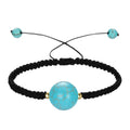 Natural Stone Black Woven Bracelet Men and Women Friendship Adjustable Bracelet Holiday Birthday Gift