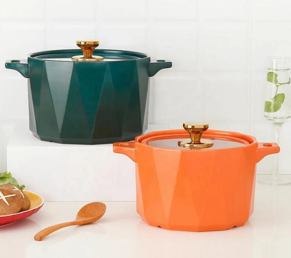 Drop Shipping Light Luxury Casserole Pottery Soup Pot Home Pot Clay Pot with Cover Rice Noodles Casserole Non-stick Casserole