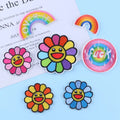 7PCS Fashion Custom Designed Clothing Accessories Rainbow Sun Flower Badge Embroidered Patch