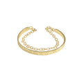 Fashion Double Layers Bangles Gold Plated 925 Sterling Silver Jewelry Bracelet Women