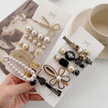 5pcs 6pcs a Set Girl Pearl Hair Clips Alloy Pearl Hair Accessories Clips and Pins