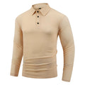 RNSHANGER Men's Fashion Polo Shirts Spring Long Sleeve Lapel Casual Solid Color Polo Men's Fashion Casual Button-up Polo Shirt