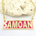 3D Engraved Name Necklace Red Enamel Crown Nameplate with Rope Chain for Women Girl Kids Hawaiian Samoan Gifts Jewelry Wholesale