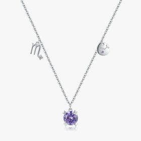 925 Sterling Silver Fashion Fine Jewelry Signs of Zodiac Scorpio Symbol Brand Charms Pendant Link Chain Necklace