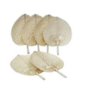 Wholesale  Factory Custom Chinese Cheap Hand Fans Palm Leaf Weaving Hand-woven Bamboo Straw Natural Fiber Hand Fans