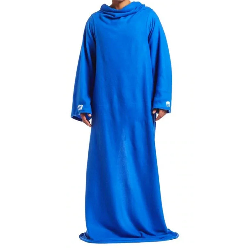 Warm Wearable Sweatshirt Fleece Blanket Hoodie Oversized Blanket with Sleeve